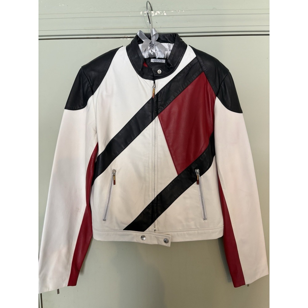 Tommy Hilfiger Women's Leather Biker Jacket Size L